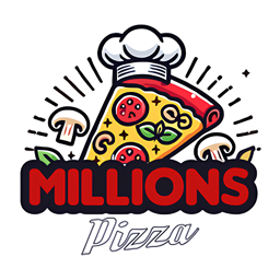 Millions Pizza logo.